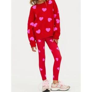 NEW BEACH RIOT girl's callie long sleeve sweater in red